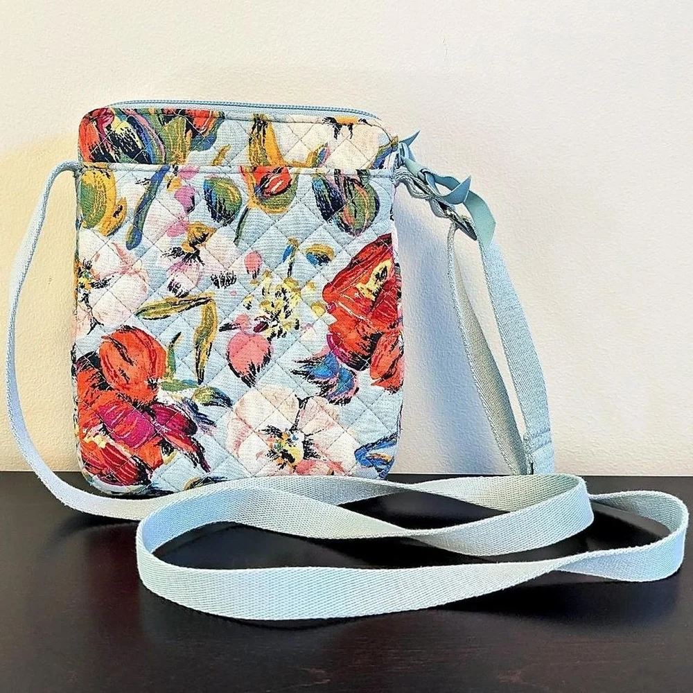Floral Quilted Vera Bradley Crossbody Bag - Multicolor